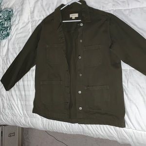 Pacsun Olive green button denim jacket 🌲🥑🐢